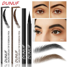 (Black) 2 Colors Long-lasting Liquid Eyebrow Pen Ultra-fine Waterproof Quick Drying Eye Brow Enhancer Makeup