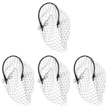 4Stk Damen Haarkranz Schwarzes Mesh Vintage Haarschmuck Für Feiern
