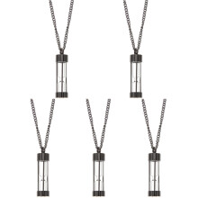 5St Hourglass Vial Ketting Zwart Titaniumstaal As Herdenkingssieraad
