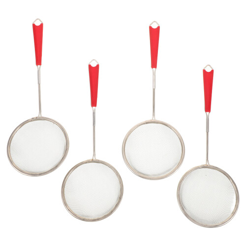 4Pièces Cuillères Passoires Acier Argent Multi Usage Cuisine