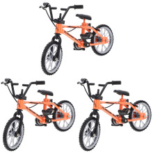 3Pièces Mini D'ornement Maison Métal Orange Robuste
