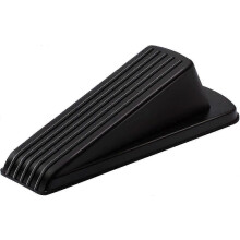 Door Stop - Rubber Door Stopper, Wedge (2 Pack, Black )