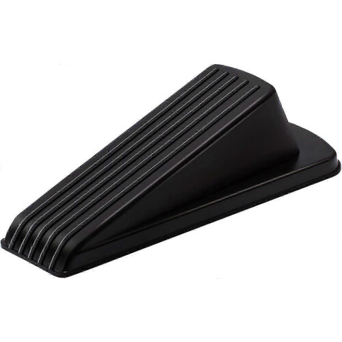 Door Stop - Rubber Door Stopper, Wedge (2 Pack, Black )