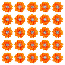 120Stk Orange Stoff Schleifen Mit Strass Schmuck Für DIY Basteln