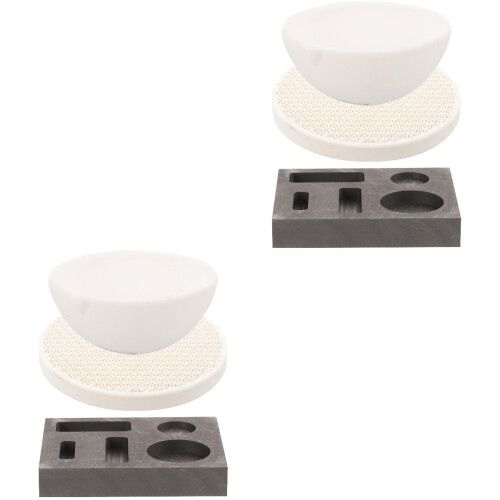 2Sets Verschleißfeste Graphit Schmelzschalen Set Für Metallgießen DIY 1