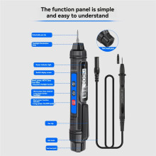 SK-216 Multimètre à Stylo 2 en 1 Testeur de Tension à Plage Automatique Pinceau de Test Électrique Ohm NCV Mesure de Tension et de Courant