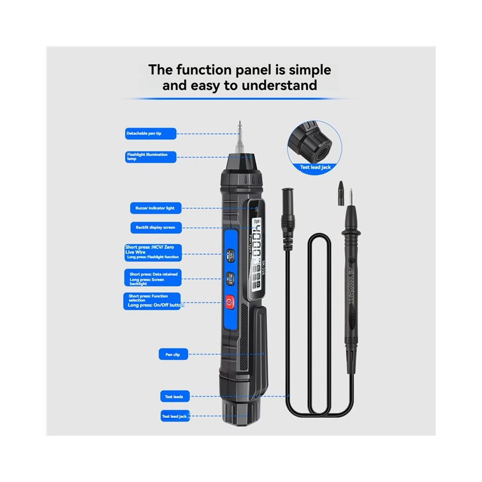 Sk-216 2In1 Pen Multimeter Voltage Tester Auto Range Electrical Test Pencil Meter Ohm Ncv Voltage Current Measurement 6031176101257