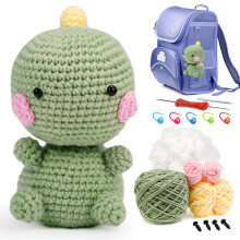 Beginner Crochet Kit for Adults & Kids, Complete DIY Crochet Starter Kit with Yarn, Crochet Hook, Needle Markers & Step-by-Step Video Tutorial