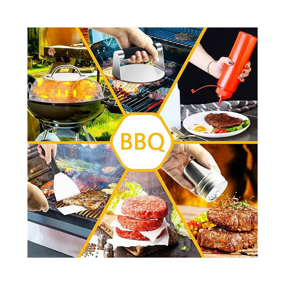 5Pcs Smashed Burger Press Kit,Cooking Burger Bbq Cookware Set,Barbecue Tool Set For Cookout, Bbq, Griddle, Grill 4713663161037