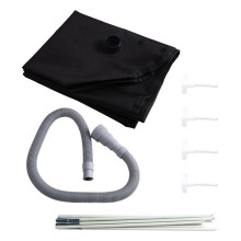 Portable Shower Pan, Foldable Camping Shower Base & Floor with Detachable Drain Pipe for Camping RV Outdoor Indoor Black