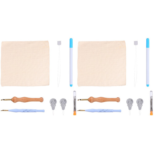 2Sets Stickerei Set Punch Needle Mit Langlebigem Holzgriff Bunt 1