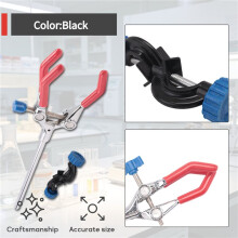 Laboratoriumklem, 3-Polige Vingerstijl, met Rubber Beklede Kop en Zwarte Laboratoriumstandaardclip