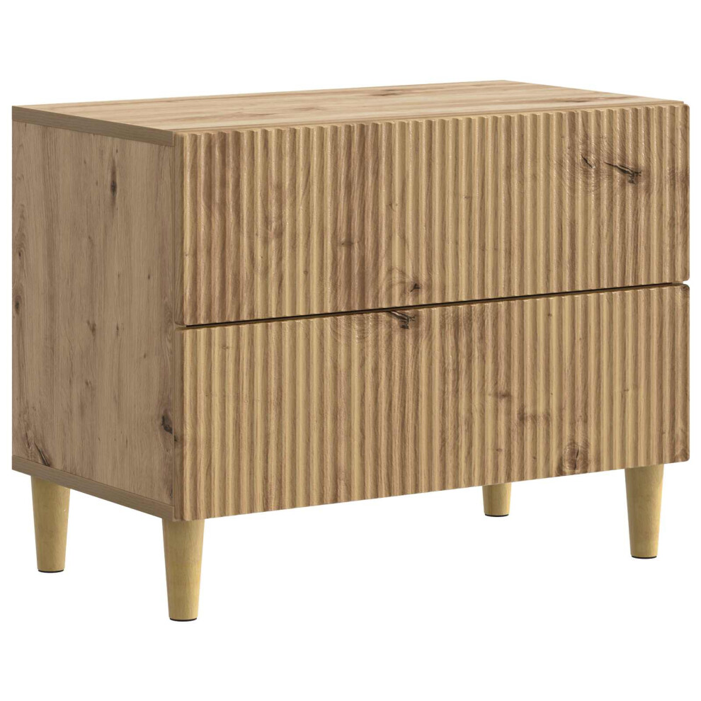 Vidaxl Bedside Cabinet Artisan Oak 62 X 34.5 X 48 Cm Engineered Wood