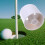 4pcs White Golf Hole Cup Set For Putting Green Practice 4