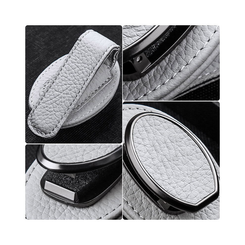 (Grey) Metal Sunglasses Case & Car Sun Visor Holder - Multifunction Eye Wear Storage Grey 123643755264