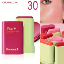 (Matches the image) 30g Blush Stick Lips and Cheeks Natural Nude Makeup Contouring Brightening Solid Blush Cream Rouge Stick