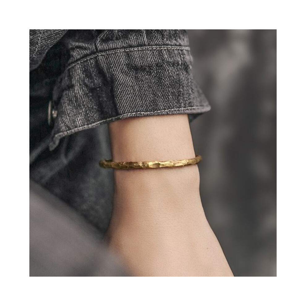 Hammered Solid Pure Copper Cuff Adjustable Bracelet for Arthritis Therapy