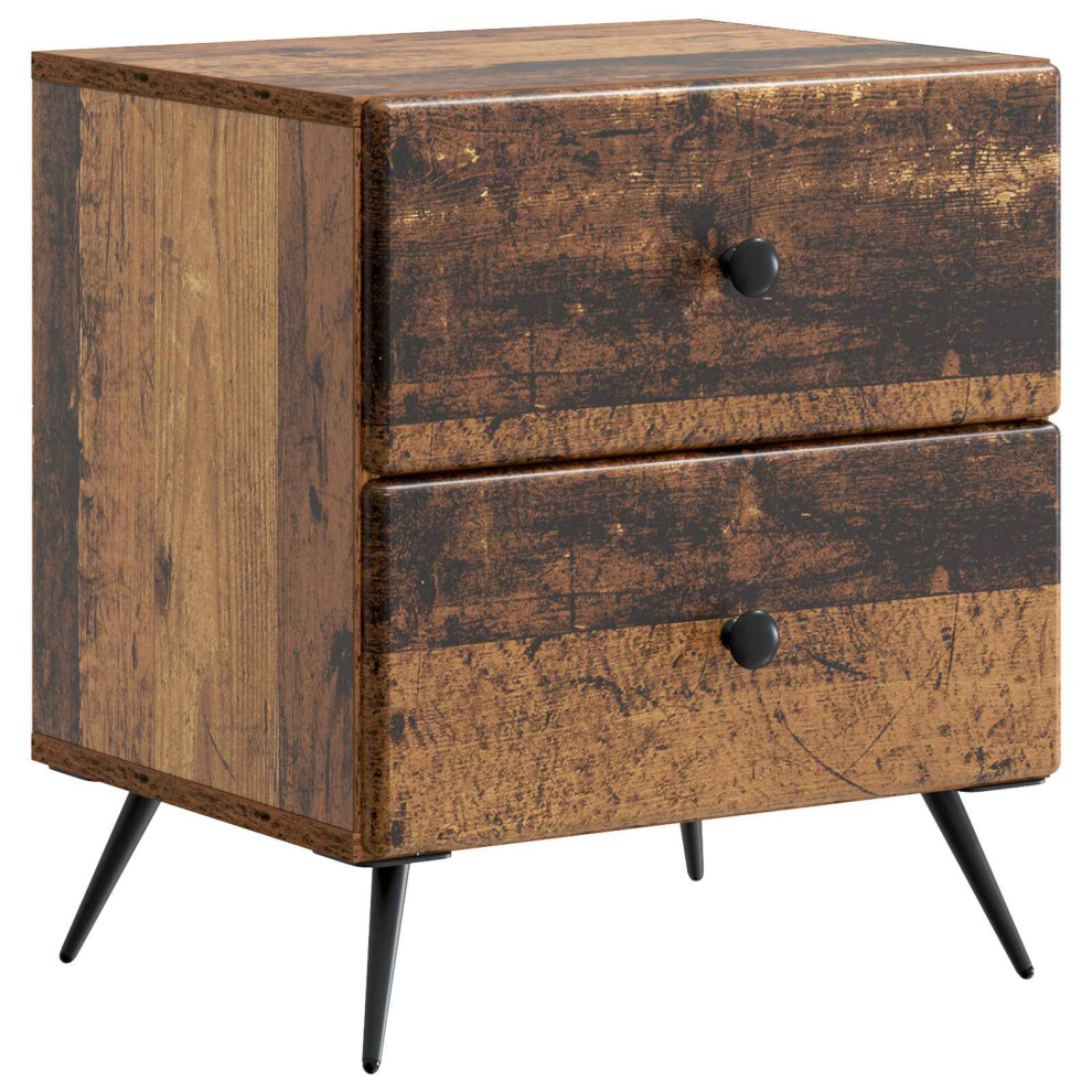 Vidaxl Bedside Cabinet Old Wood 43 X 34.5 X 47.5 Cm Engineered Wood