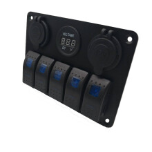 12/24V Switch Panel Cigarette Lighter Socket Car Dual USB Adapter Charger Marine