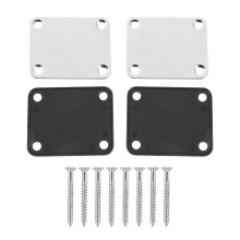 2 Pcs Plaques de Guitare en MéTal avec Tapis en Plastique pour Strat Tele Style Remplacement de Guitare éLectrique, Chrome
