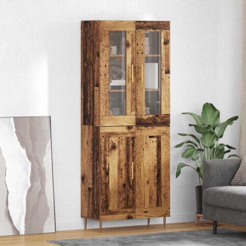 VidaXL vidaXL Highboard 2 pcs Old Wood Engineered Wood