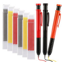 Set Mechanische Timmermanspotlood - 3 Timmermanpotloden met 36 Stuks 2,8 mm Navullingen en Ingebouwde Slijper, Bouwpotloden