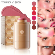 (Matches the image) 6 Colors Matte Finish Natural Blush Stick Waterproof Lip And Cheek Dual-use Ceamy Texture Blush Blusher