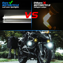30W Universal Motorcycle LED Spot Light | 3-Lens Owl Design | White & Yellow Fog Light