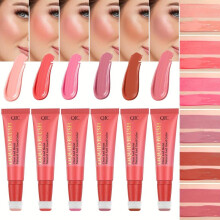(Matches the image) Sponge Head Liquid Blush Cream for Face and Lips Contour Makeup Stick with Easy Push-On Liquid Blush