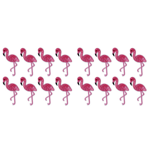 24Pièces Patch Brodé Flamant Rose Rose Pour Projets DIY Mode