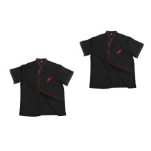 2Stk Schwarze Chefjacke Kurzarm Ölresistent Für Professionelle Köche