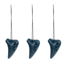 3Stk Kinder Okarina 6 Loch Dunkelblau Mini Anfängerinstrument