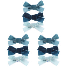 9Stk Kleine Blaue Haarspangen Für Stoff Schleifen Haarschmuck