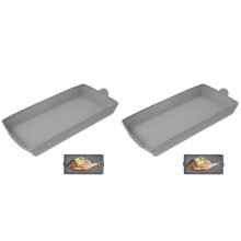 2Stk Silikonbackbleche Grau Ofenmatte Für Sauberes Backen