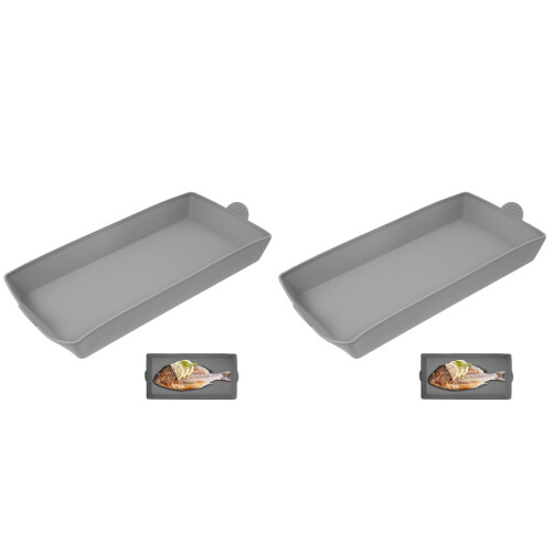 2Stk Silikonbackbleche Grau Ofenmatte Für Sauberes Backen