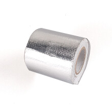 (Silver 5mm*10m) Roll Adhesive Reflective High Temperature Heat Shield Wrap Tape for Automotive