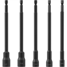 Jeu de 5 Tournevis Magnétiques pour Perceuse à Percussion, Porte-Embouts SAE de 15 cm de Long avec Tige Hexagonale de 6 mm (SAE)