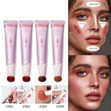 (Matches the image) Liquid Blush Stick Long-lasting Highlighter Stick Matte Shimmer Blush Beauty Stick Face Makeup