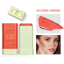 (Matches the image) 3 Colors Blush Cream Retouch Face Lips Solid Blush Cream Natural Nude Matte Blush Stick