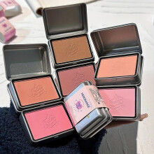 (Matches the image) Iron Box Blusher Mineral Powder Long-lasting Natural Cheek Contour Tint Pink Facial Blusher Cosmetics Single Color Blush Palette