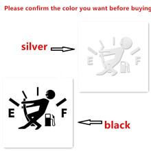 (Black) Reflective Hellaflush Vinyl Sticker: Funny Car Decal, Pull Fuel Tank Pointer to Full