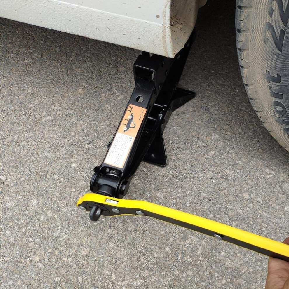 (Hexagonal Spanner) Car Labor-Saving Ratchet Wrench & Scissor Jack With Wheel Lug Wrench Handle 113121324860