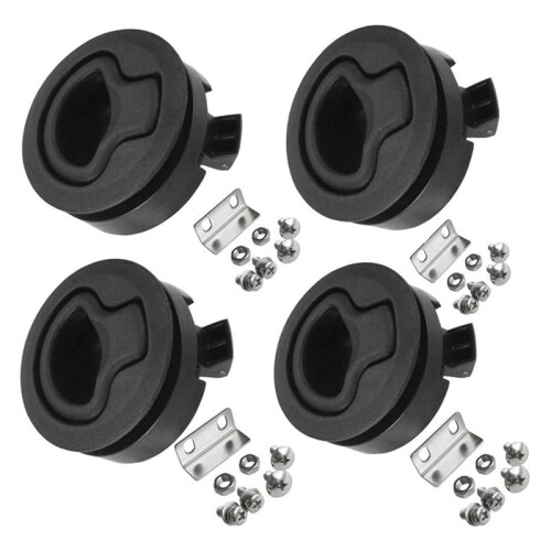 4PCS Boat Slam  Flush Pull Slam Latches Round Plastic Round for RV Boat Door Hatch Cabinet Pull Locking