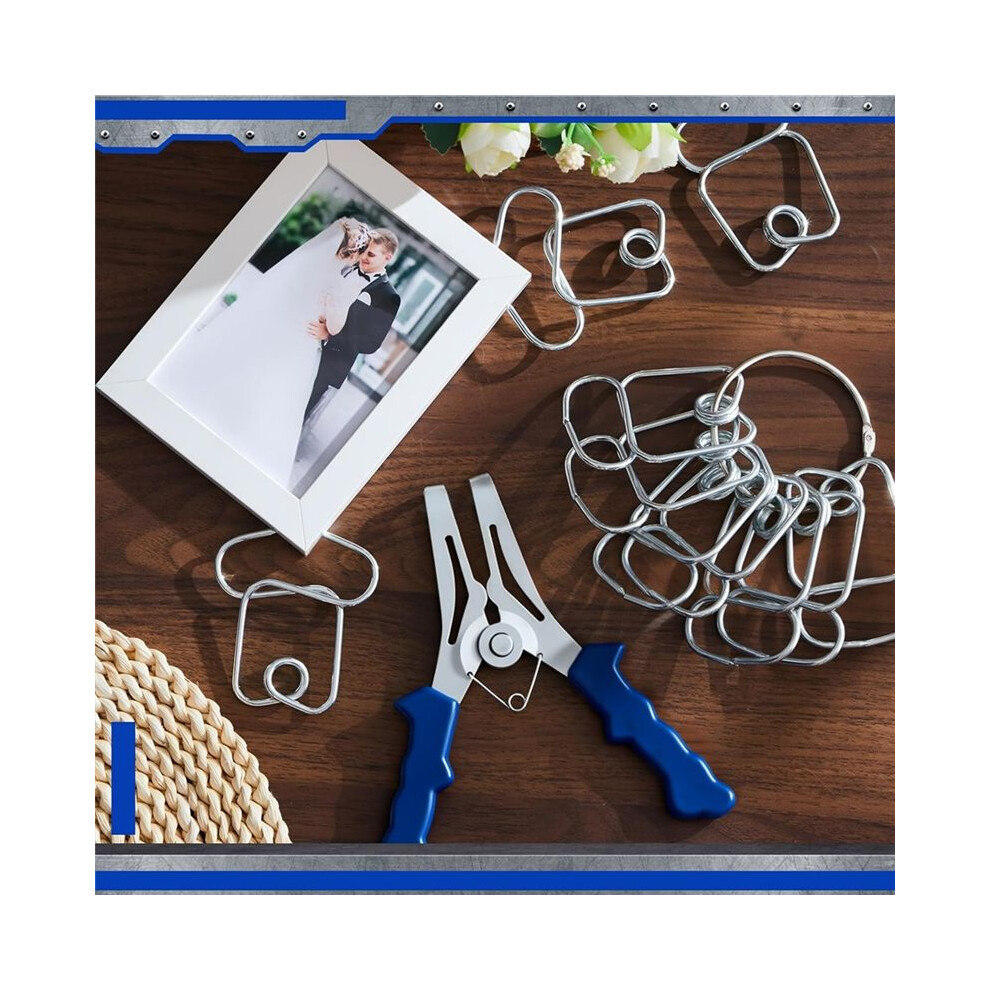 Miter Spring Clamps Pliers With 20 Miter Spring Clamps For Woodworking, Picture Frames, Wood Trim, Moldings With Ring 4713606039843