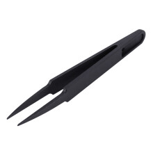 3 Pcs Black Plastic Electronic Pointy Tip Anti-static Tweezers