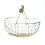 Wooden Handle Metal Retro Basket Portable Multi-Function Vegetable Fruit Egg Groceries Practical Storage Basket Organizer White 1