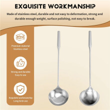 Soup Ladle, Wok Spatula,the Longer Handle Shovel Spoon Rustproof, Heat Resistance, Integral Forming Durable Stainless