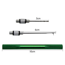 (Silver) Detachable 2-End Bait Threading Pin & Drill Hook Fishing Accessories