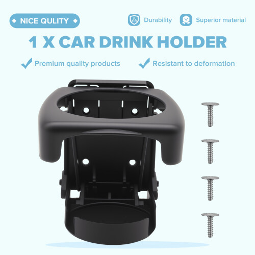 Black Plastic Folding Car Truck Drink Cup Can Bottle Holder Stand 1