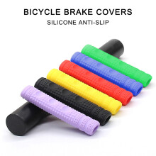 (Red) Non-Slip Silicone Bicycle One-Piece Brake Grip Cover & Protector
